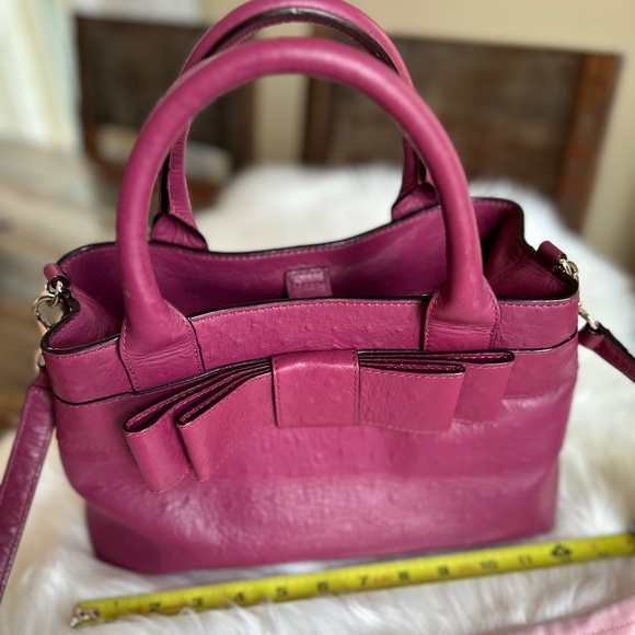 Kate Spade Handbags - 🌺KATE Spade Provence Charm City Ostrich Crossbody Handbag in Red Plum🌺